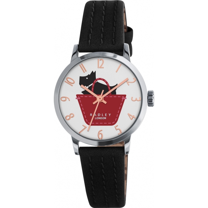 Radley Ladies Border Black and Umber Leather Strap Watch