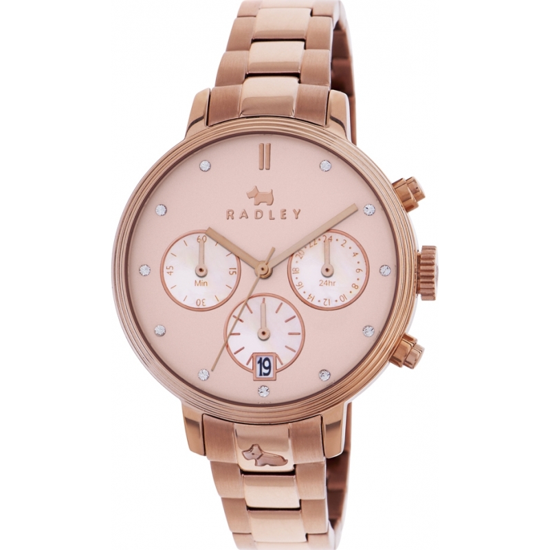 Radley Ladies Battersea Link Rose Gold Chronograph Watch