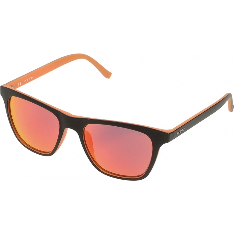 Police Mens Hot 1 S1936-6HYR Matt Black Multilayer Red Sunglasses