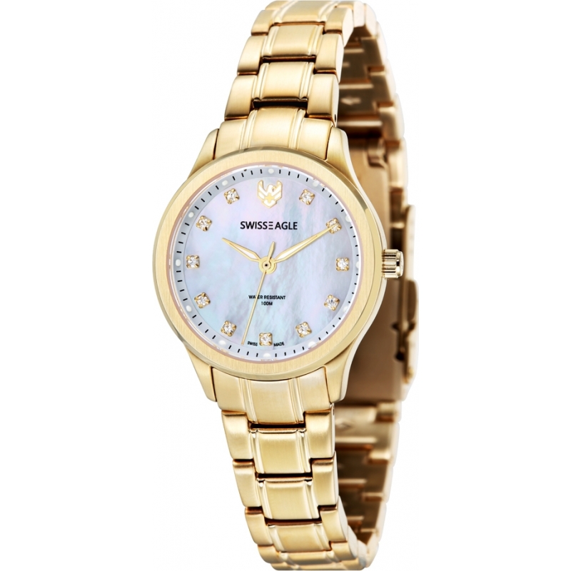 Swiss Eagle Ladies Field Akilina Gold Steel Bracelet Watch