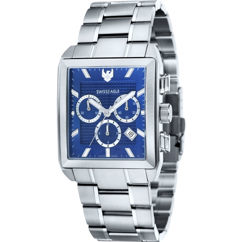 Swiss Eagle Mens Arnkell Silver Chronograph Watch