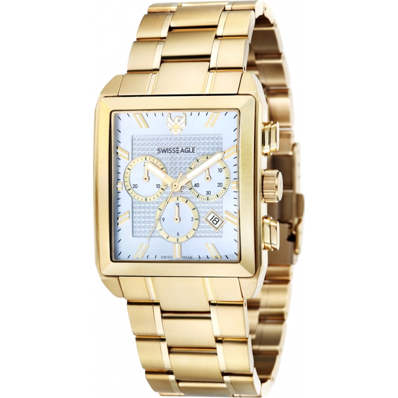 Swiss Eagle Mens Arnkell Gold Chronograph Watch
