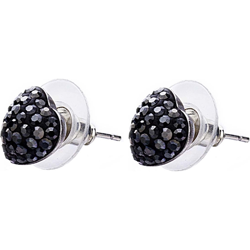 Shimla Ladies Black Hematite Heart Earrings