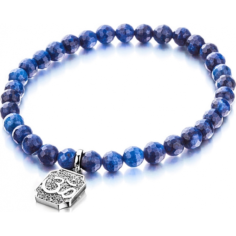 Shimla Ladies Sapphire Bracelet with Stone Set Om Charm