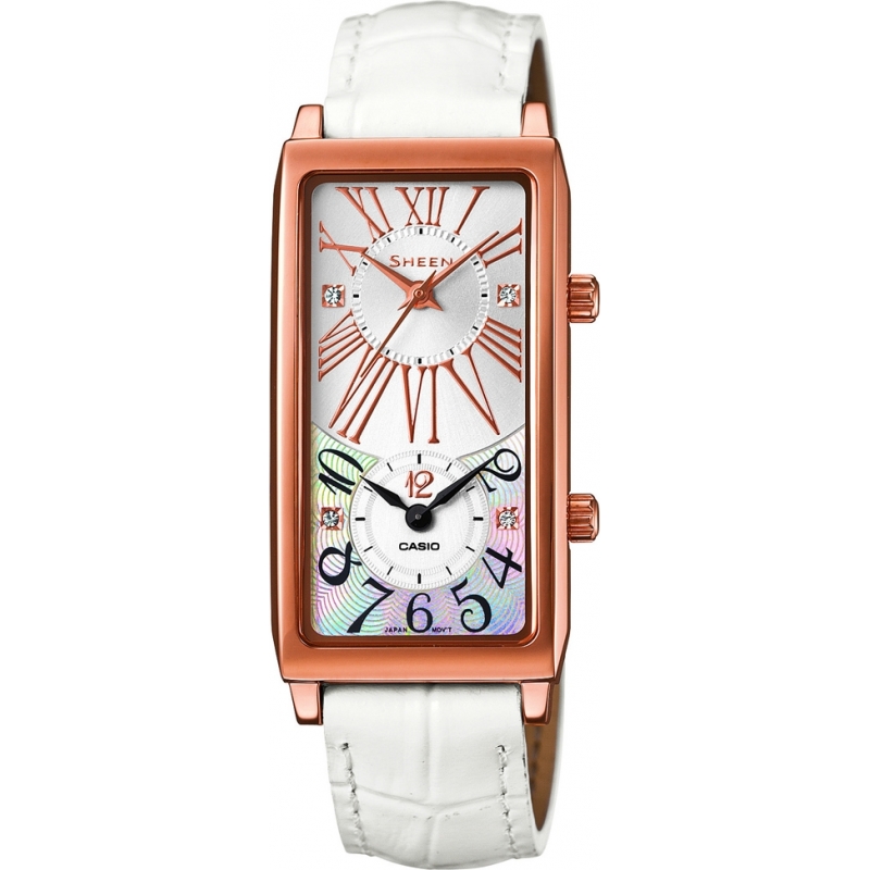 Casio Ladies Sheen Dual Time Watch with Swarovski Elements