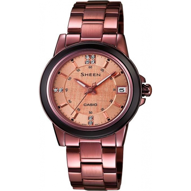 Casio Ladies Sheen Bronze Watch with Swarovski Elements