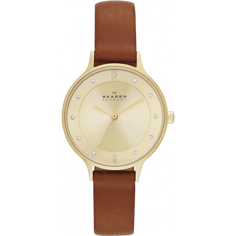 Skagen Ladies Anita Saddle Leather Strap Watch