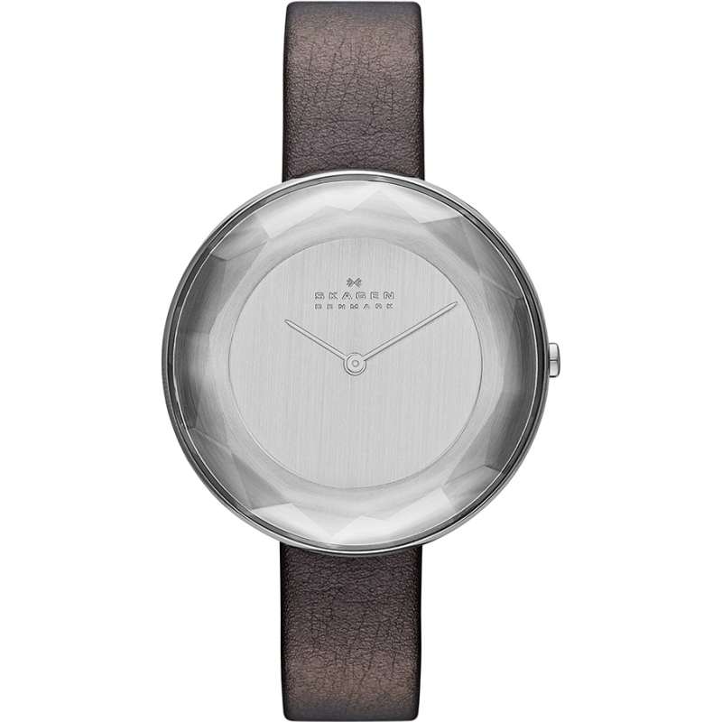 Skagen Ladies Gitte Brown Leather Strap Watch