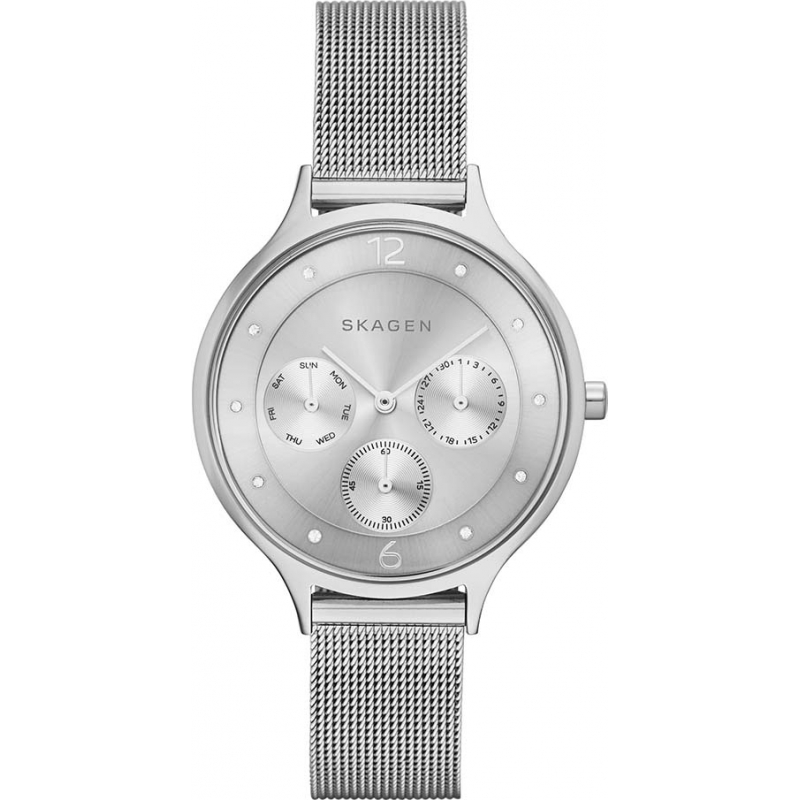 Skagen Ladies Anita Silver Mesh Strap Watch