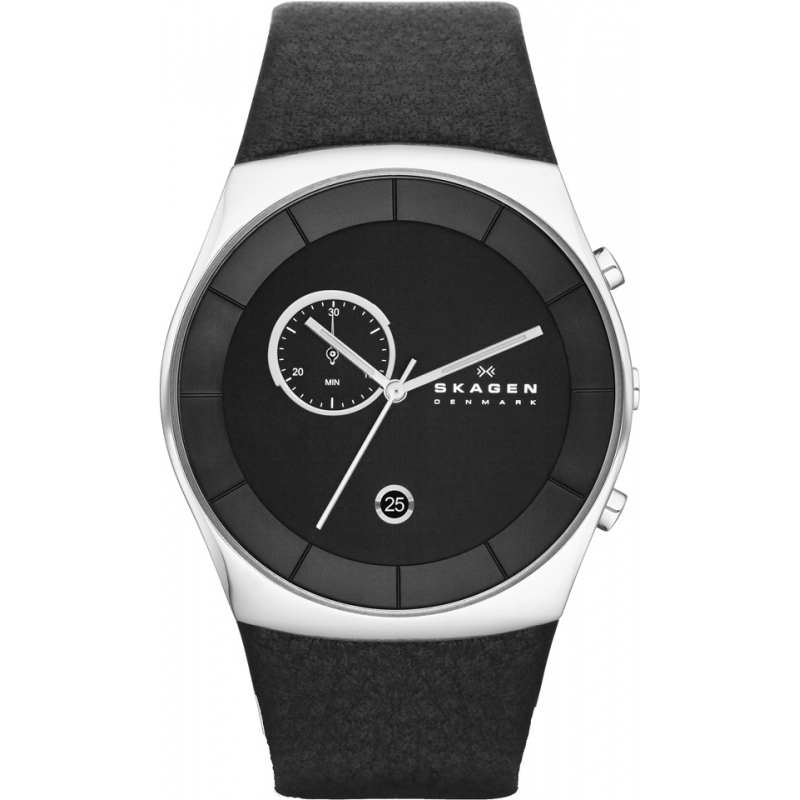 Skagen Mens Klassik Black Chronograph Watch