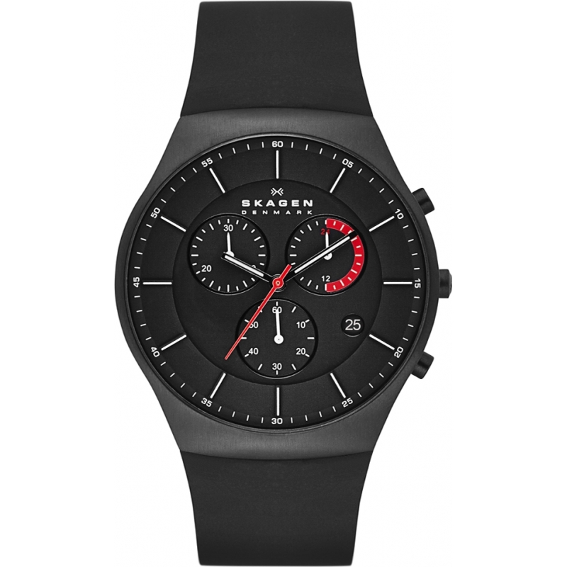 Skagen Mens Aktiv Black Chronograph Watch