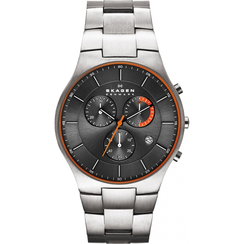 Skagen Mens Aktiv Grey Titanium Chronograph Watch