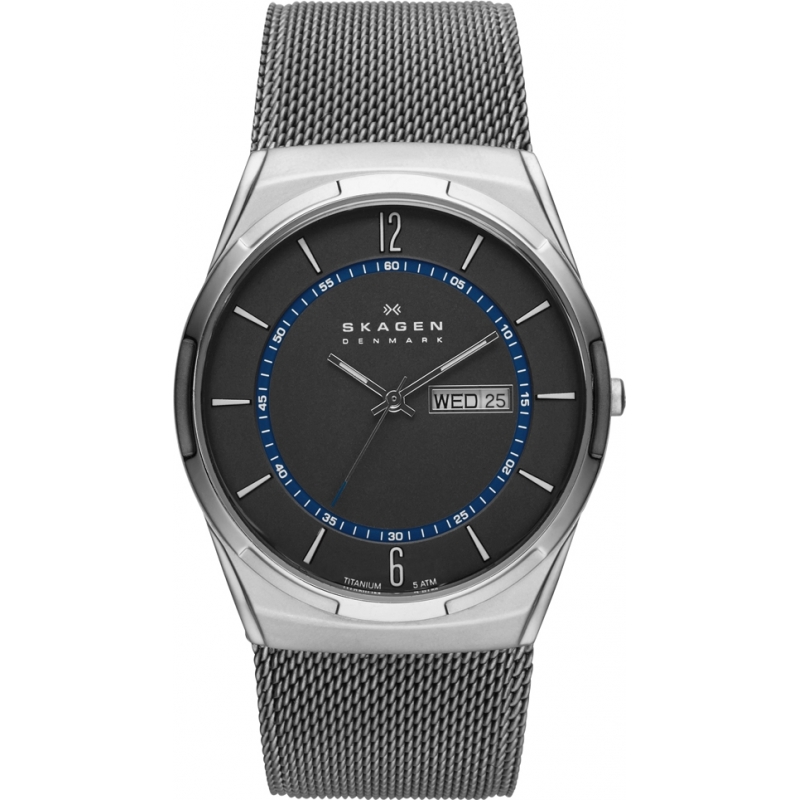 Skagen Mens Aktiv Grey Mesh Titanium Watch