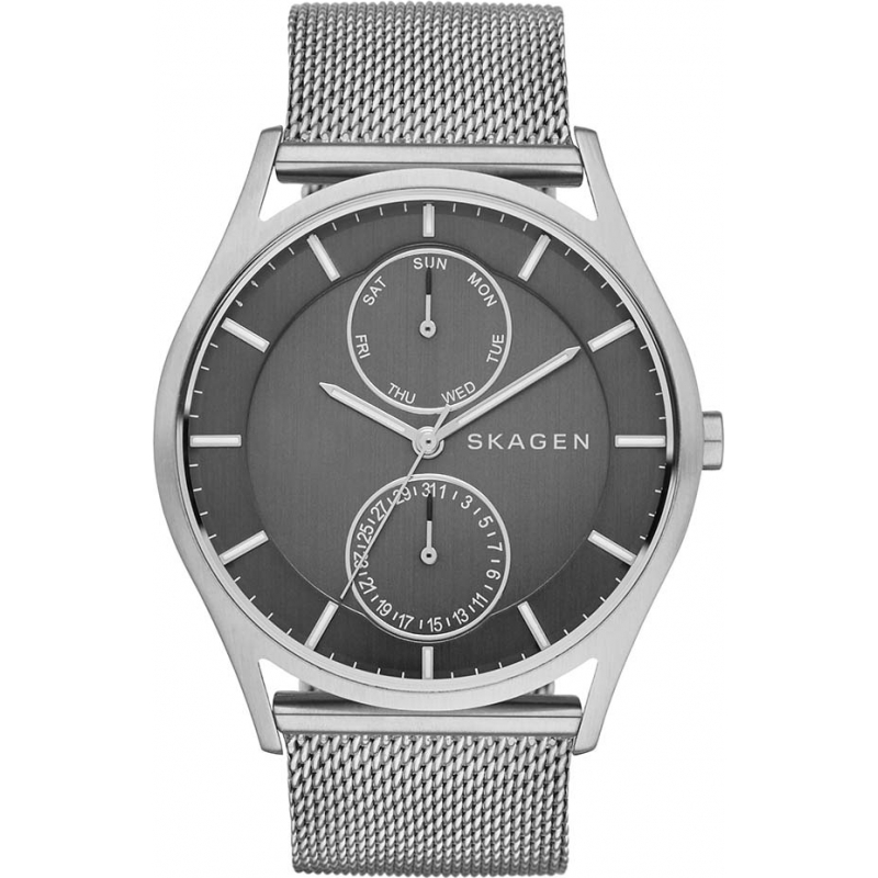 Skagen Mens Holst Silver Mesh Strap Watch