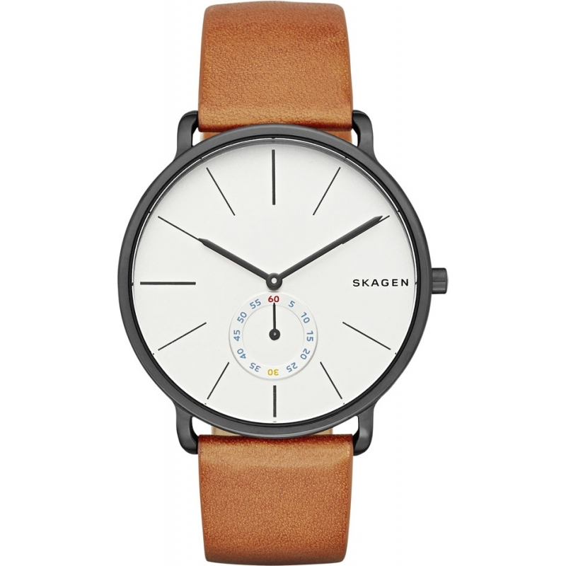 Skagen Mens Hagen Tan Leather Strap Watch