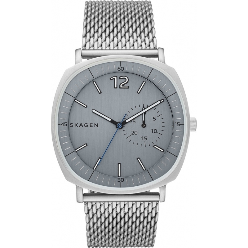 Skagen Mens Rungsted Silver Steel Mesh Bracelet Watch