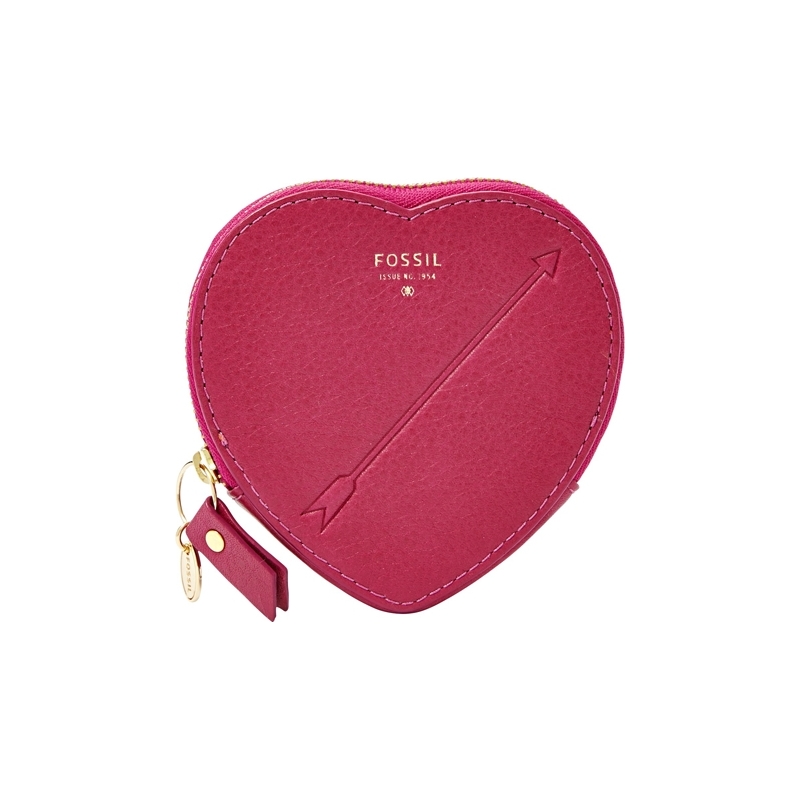 Fossil Ladies Fuchsia Heart Coin Pouch