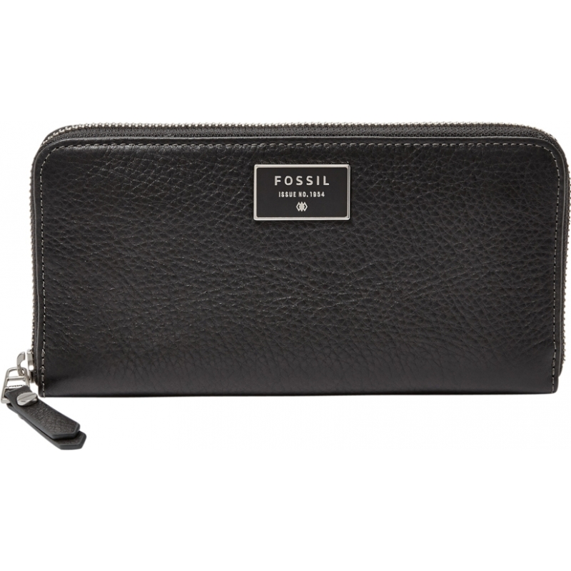 Fossil Ladies Dawson Black Zip Clutch