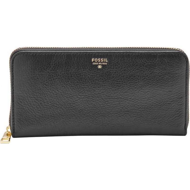 Fossil Ladies Sydney Black Zip Clutch