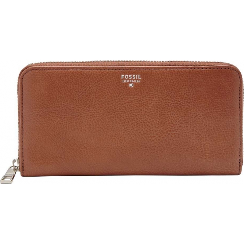 Fossil Ladies Sydney Brown Zip Clutch