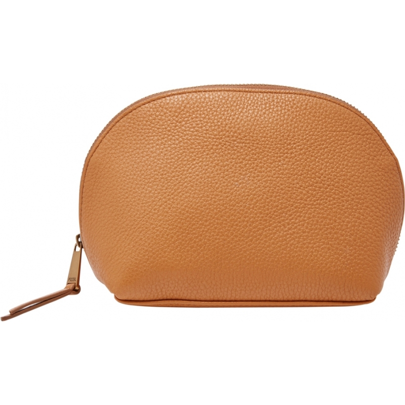 Fossil Ladies Domed Camel Cosmetic Bag