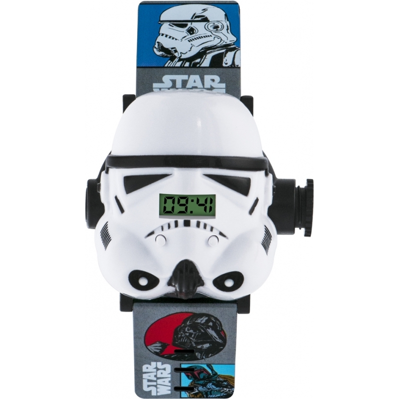Star Wars Boys Stormtrooper Projection Watch with Multicoloured Plastic Band