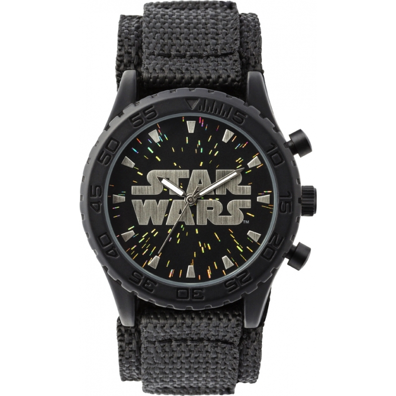 Star Wars Boys Black Velcro Watch with Starry Dial