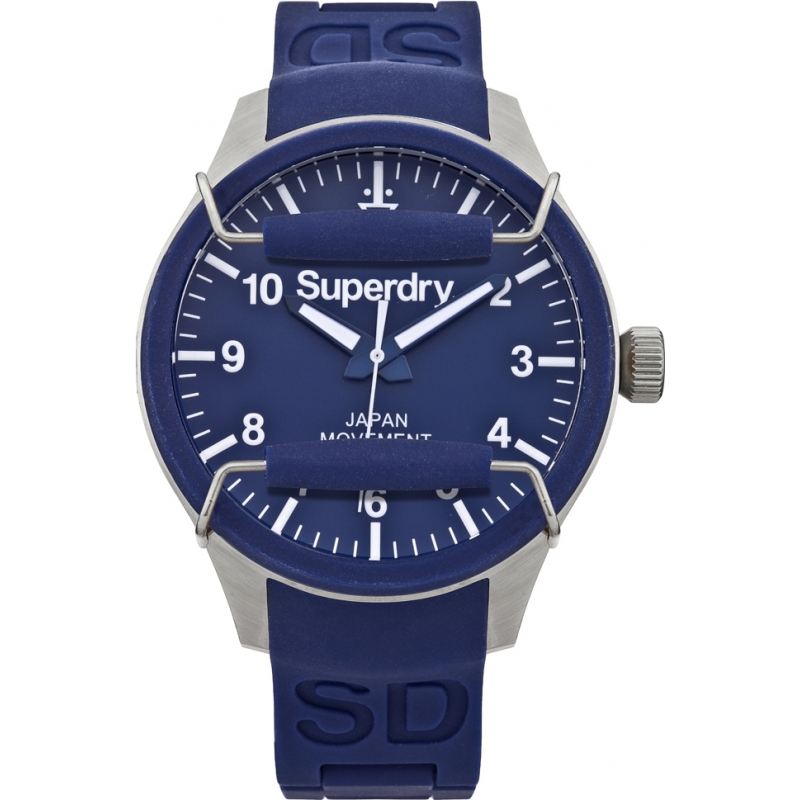 Superdry Mens Scuba Blue Silicone Strap Watch