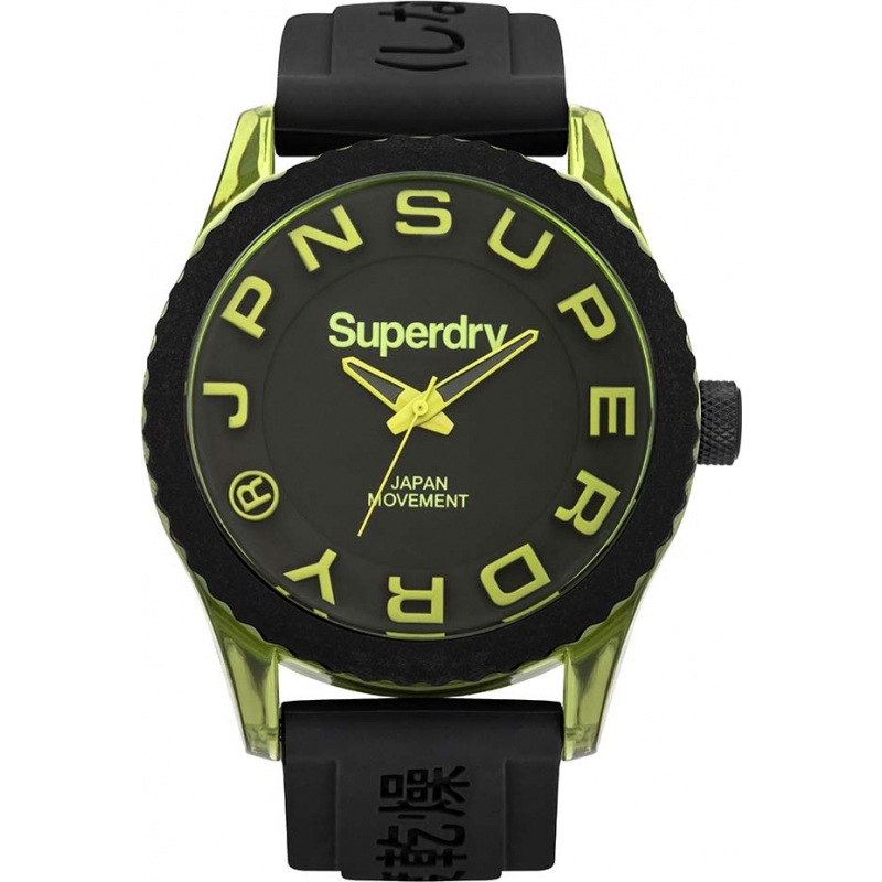 Superdry Mens Tokyo Black Silicone Strap Watch