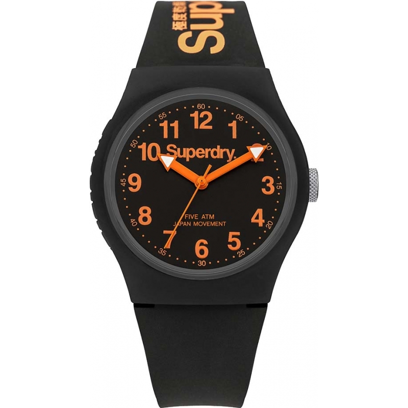 Superdry Urban Black Silicone Strap Watch