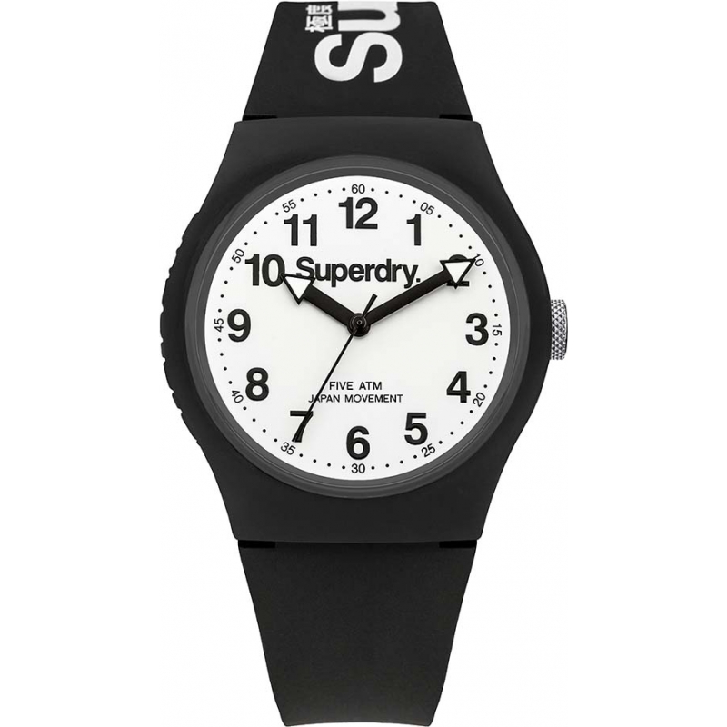 Superdry Urban White Black Silicone Strap Watch