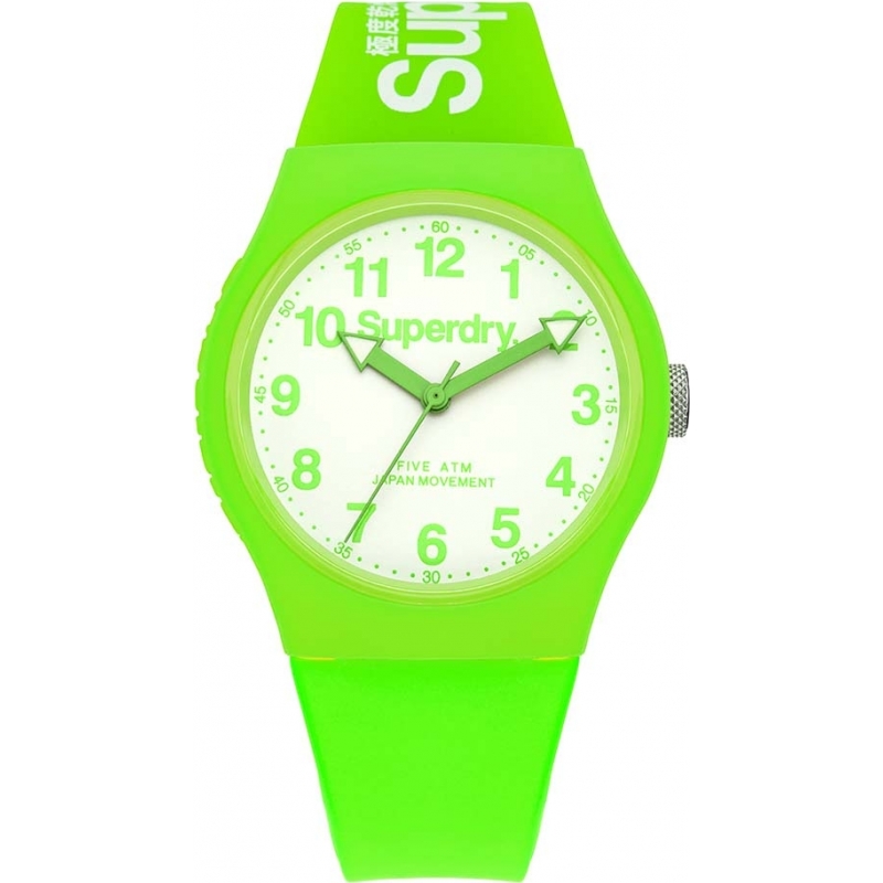 Superdry Urban Neon Green Silicone Strap Watch