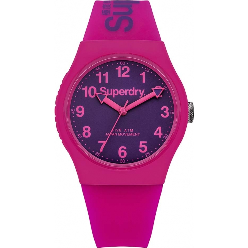 Superdry Ladies Urban Pink Silicone Strap Watch