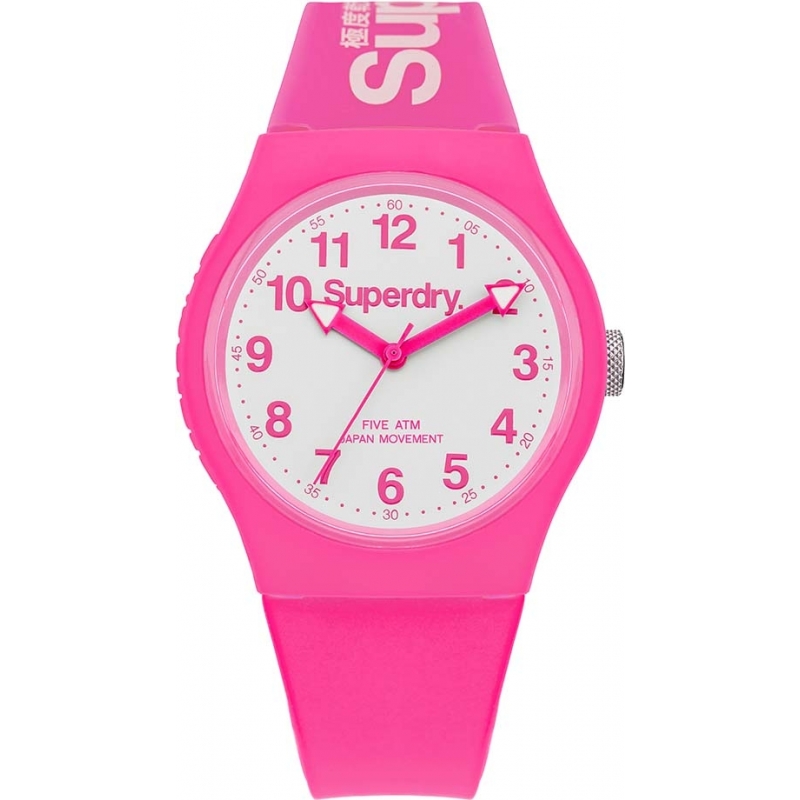 Superdry Urban Neon Pink Silicone Strap Watch