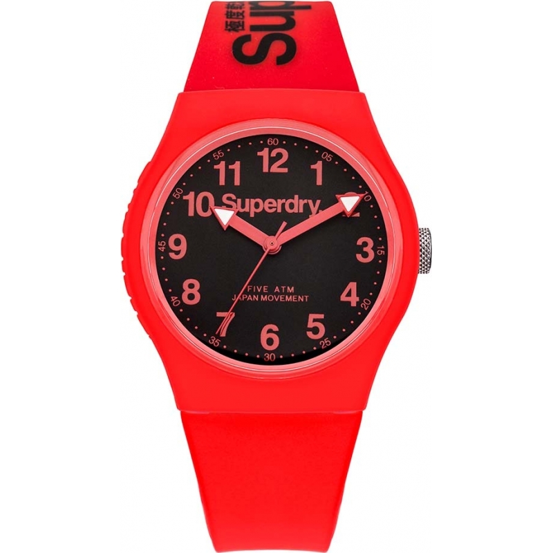 Superdry Urban Red Silicone Strap Watch