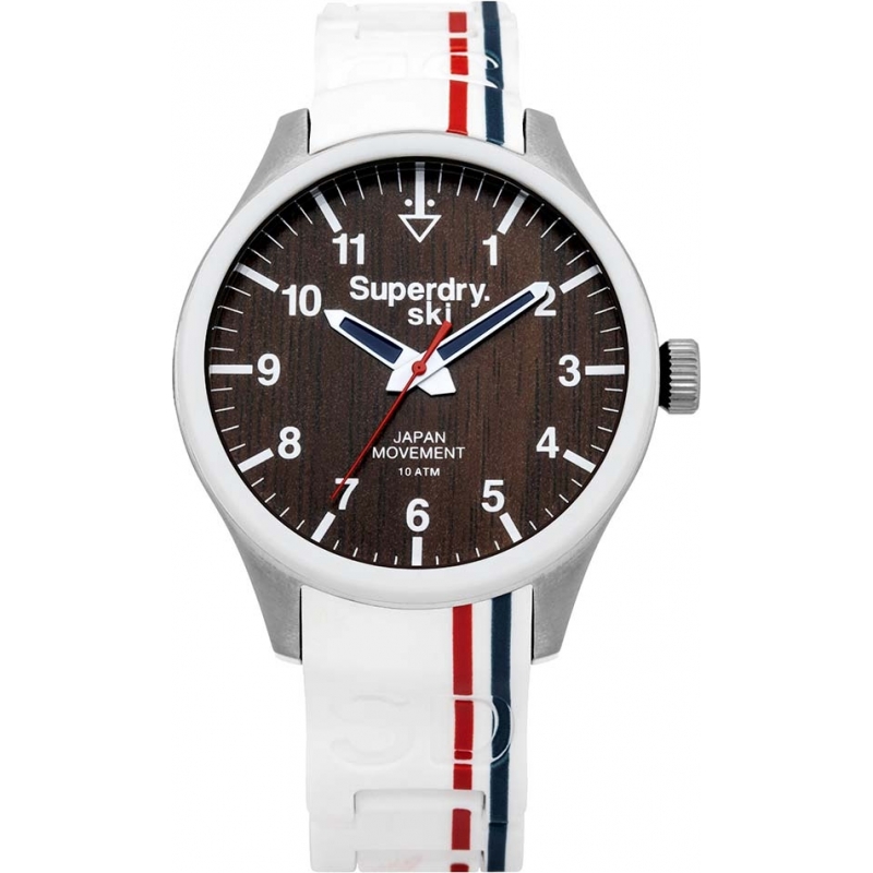 Superdry Ladies Scuba Ski White Silicone Strap Watch