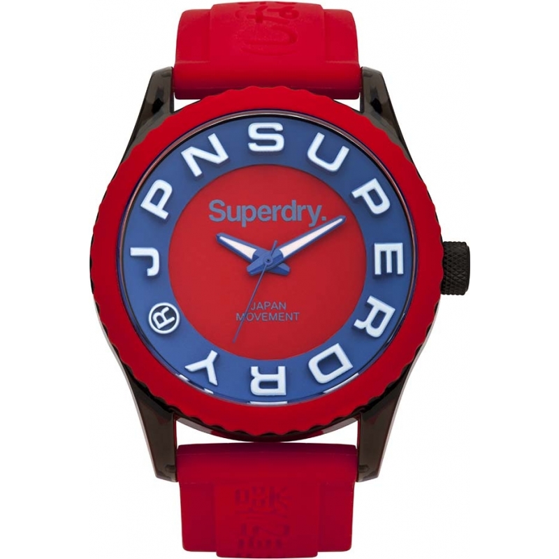 Superdry Mens Tokyo Red Silicone Strap Watch