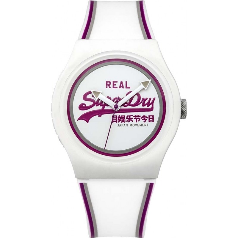 Superdry Ladies Urban White Silicone Strap Watch