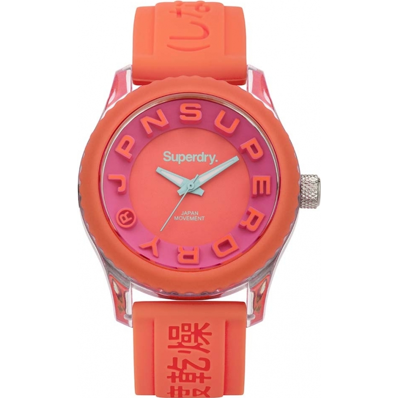 Superdry Ladies Tokyo Coral Silicone Strap Watch