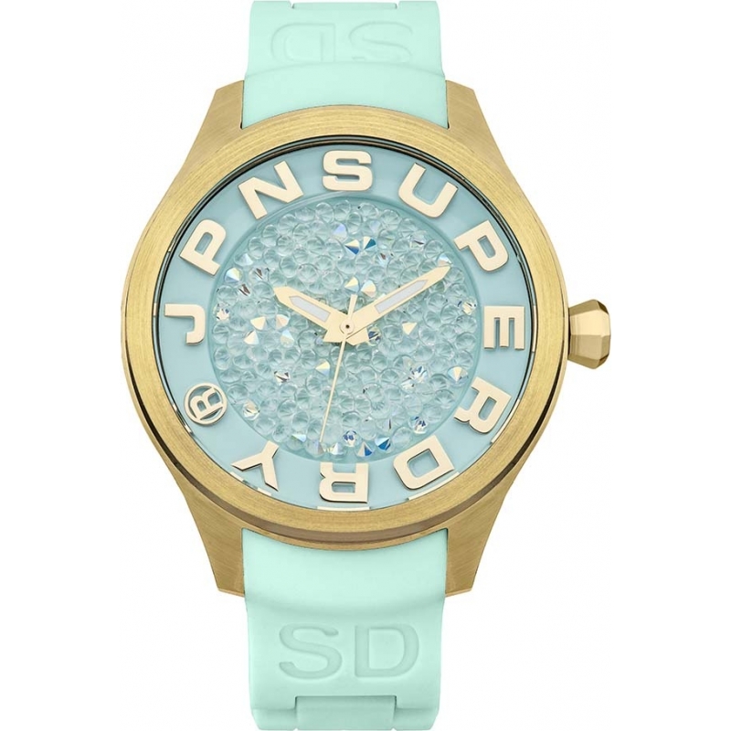 Superdry Ladies Scuba Rocks Pastel Green Silicone Strap Watch