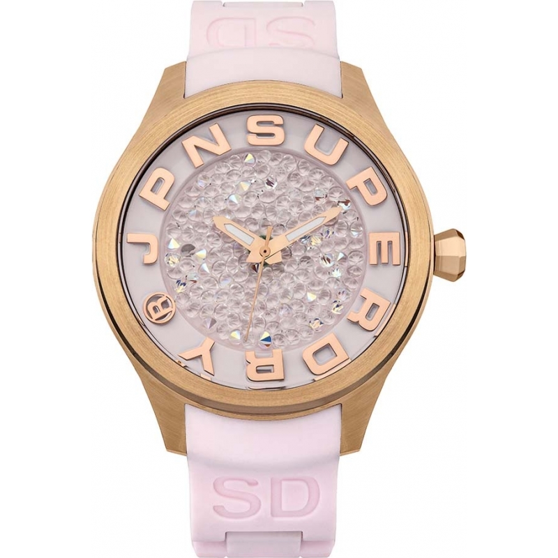 Superdry Ladies Scuba Rocks Pastel Pink Silicone Strap Watch