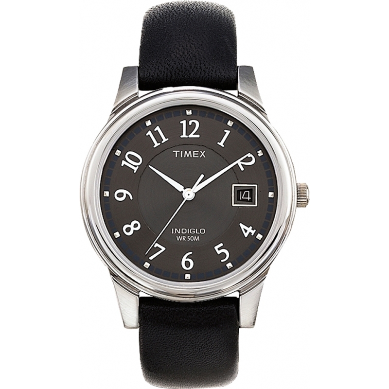 Timex Mens Black Dress Strap Watch