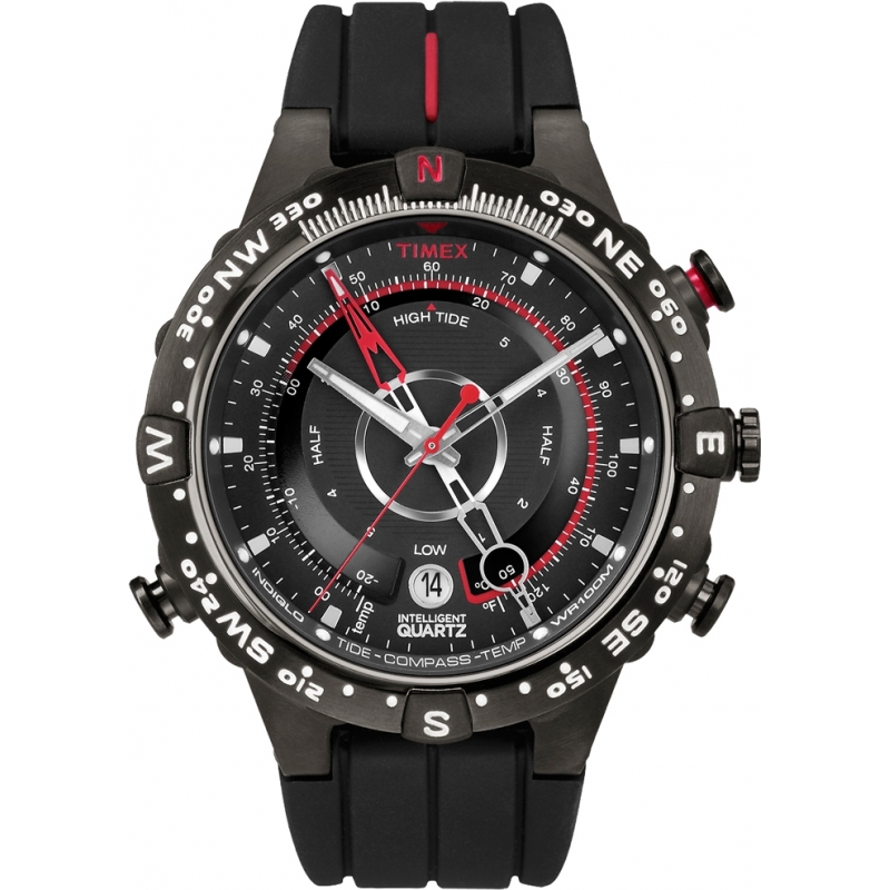 Timex Intelligent Quartz Mens All Black Tide Temp Compass Watch