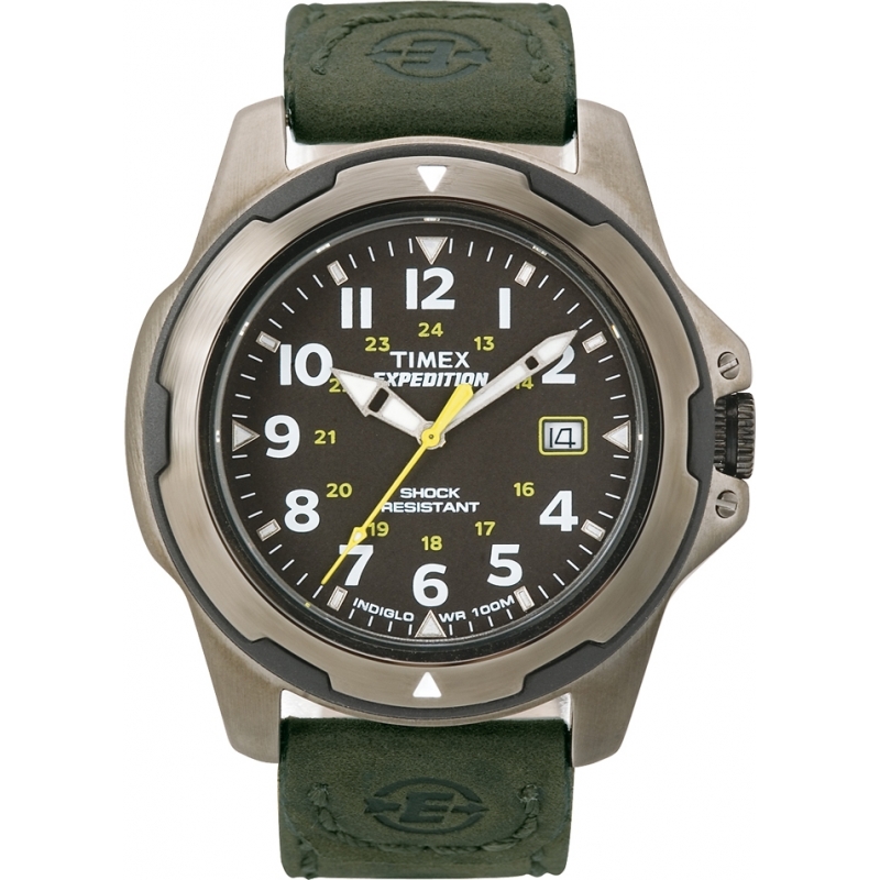 Timex Mens Black Green Expedition Rugged Field Watch