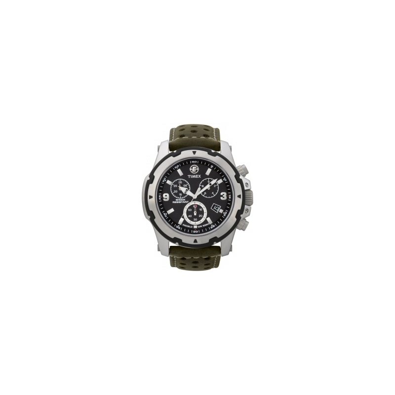 Timex Mens Black Green Expedition Rugged Field Chrono Watch