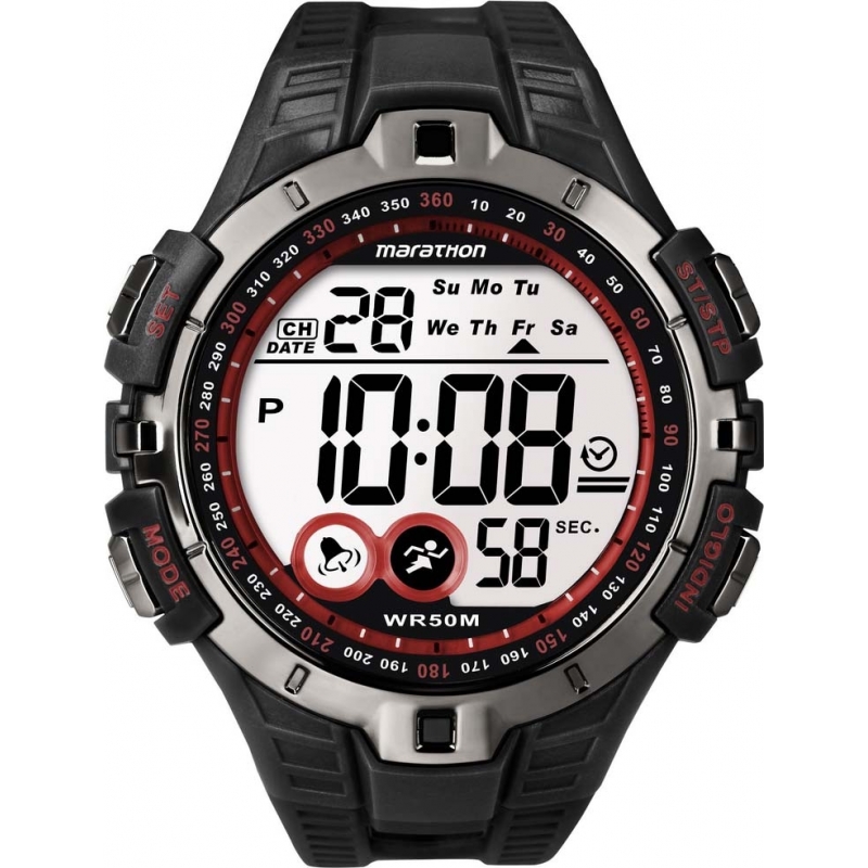 Timex Mens Red Black Marathon Sport Watch