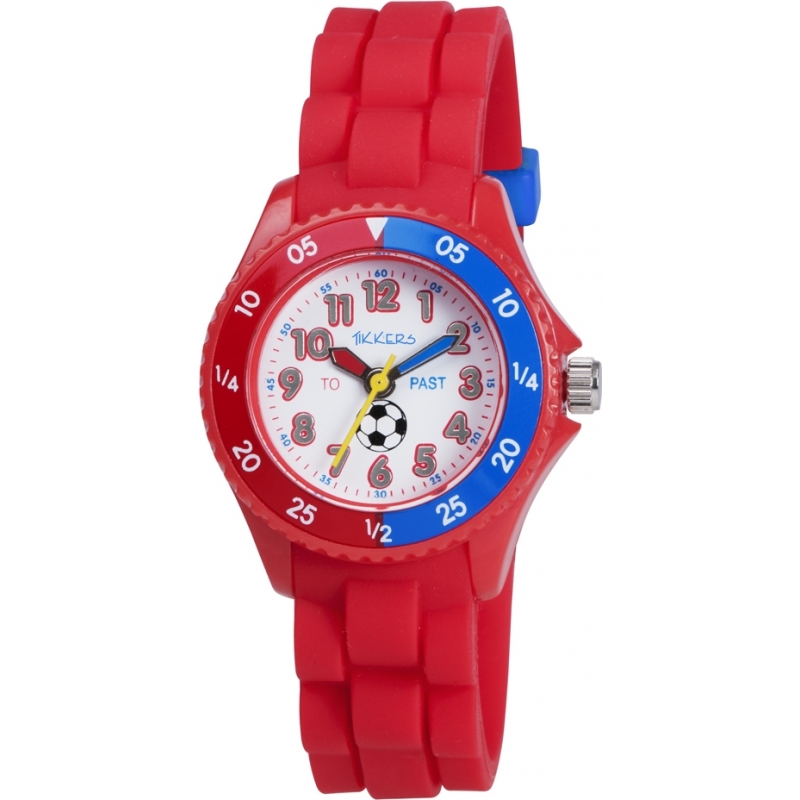 Tikkers Boys Red Time Teacher Football Watch