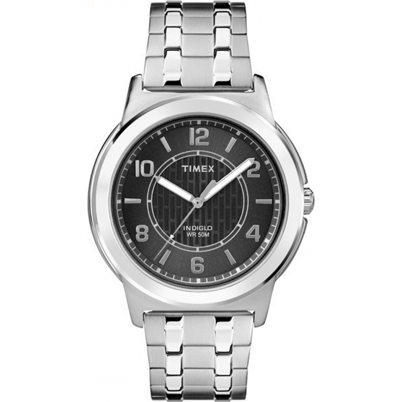 Timex Mens Bank Street Silver Steel Bracelet Watch