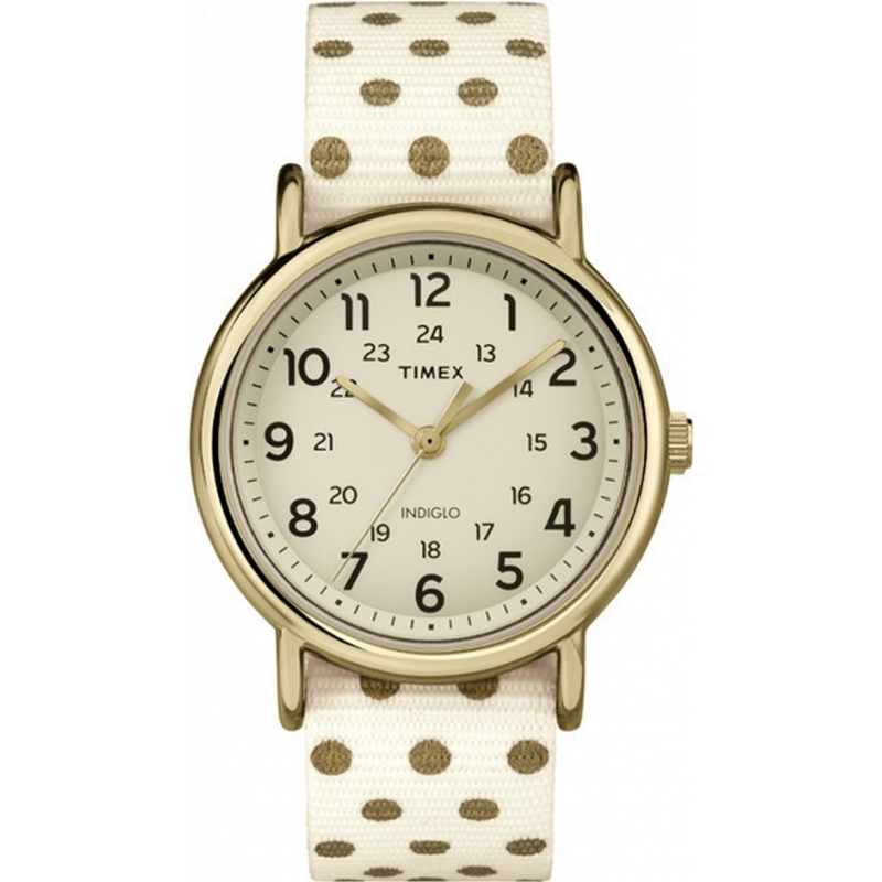 Timex Originals Ladies Weekender Reversible Dots Champagne Watch