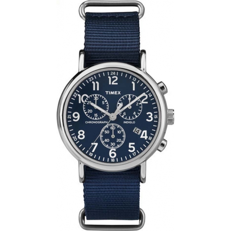 Timex Originals Weekender Slip Thru Blue Chrono Watch